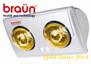 Đèn sưởi nhà tắm Braun 2 bóng vàng BU02G
